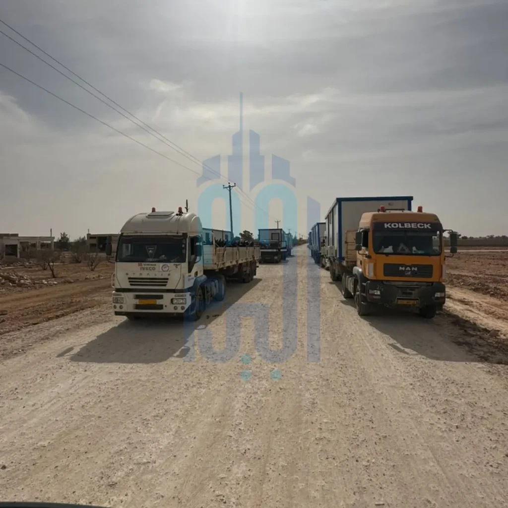 حفارة نفطية, مباني جاهزة, ليبيا, تريلات, سكن عمال